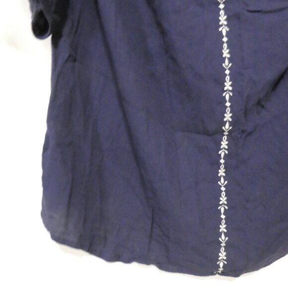 TORRID | size 1 | Navy Blue Embroidered Bohemian Blouse - Picture 14 of 16